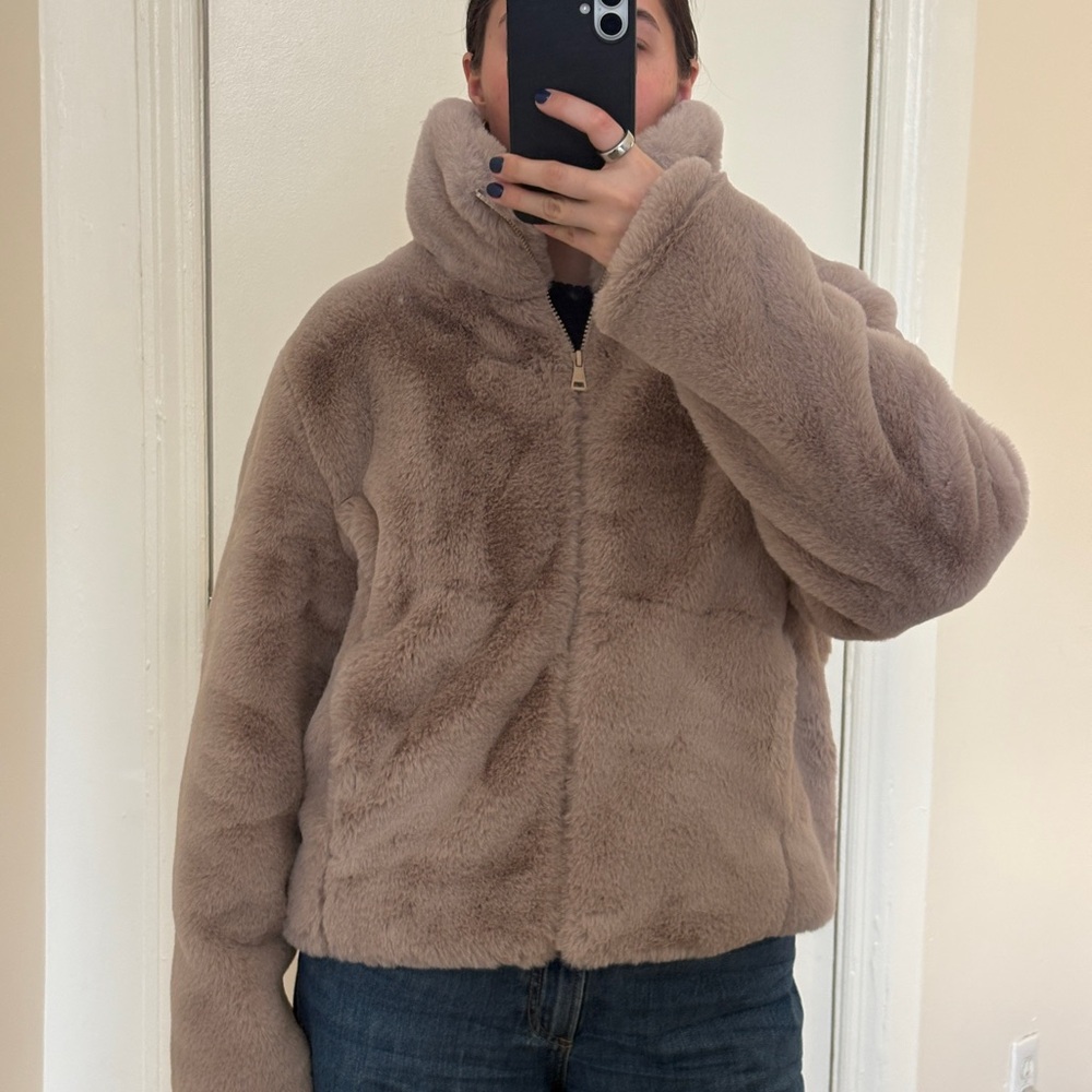 Beyond Yoga Plush Tan Teddy Jacket